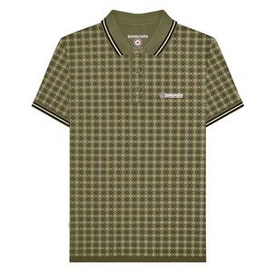 Lambretta Mens SS25 Geometric Polo Shirt / Khaki Green